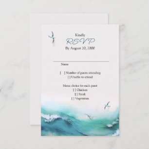 Beach Coastal Destination Wedding RSVP