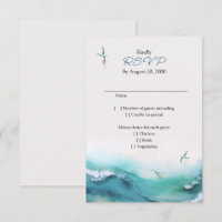 Beach Coastal Destination Wedding RSVP