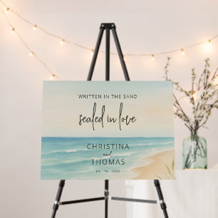 Beach Coastal Elopement Wedding Welcome Sign