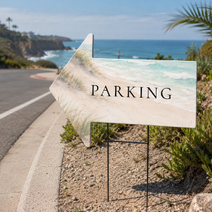 Beach coastal guest parking arrow  sign