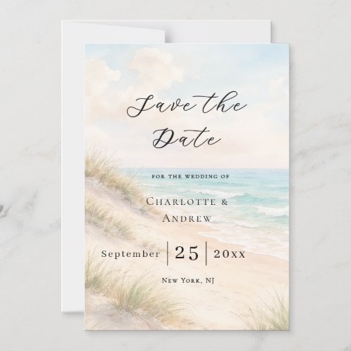 Beach coastal magnetic wedding Save the Date Card