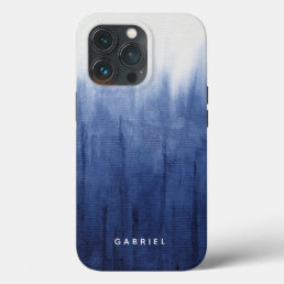 Beach Coastal Modern Blue n White Shibori Tie Dye  iPhone 13 Pro Case