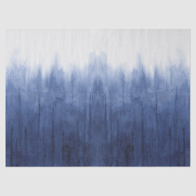 Beach Coastal Modern Blue n White Tie Dye Shibori  Tissue Paper (Front)