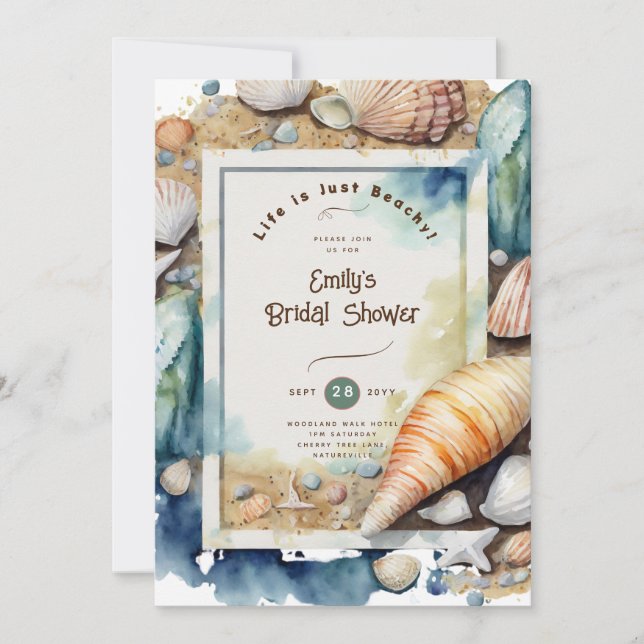 Beach Coastal Ocean BABYSHOWER BIRTHDAY WEDDING Invitation (Front)