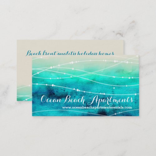 Beach coastal property letting business cards