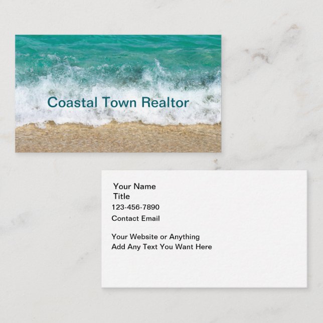 Beach Coastal Realtor Theme Business Cards (Front/Back)