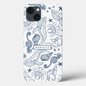 Beach Coastal Sea Creatures  Iphone 13 Case by Lovewhatwedo at Zazzle