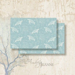Beach Coastal Sea Turtle Starfish Aqua Decoupage Tissue Paper