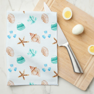 Beach Coastal Seashells Tropical Ocean Kitchen Towel