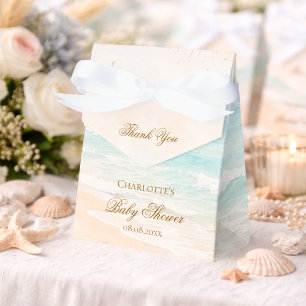 Beach coastal summer baby shower favor boxes