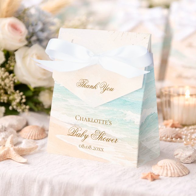 Beach coastal summer baby shower favor boxes (Creator Uploaded)