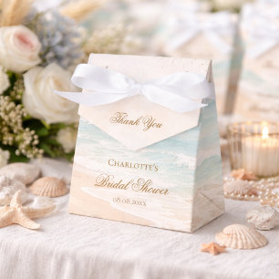 Beach coastal summer bridal shower favor boxes