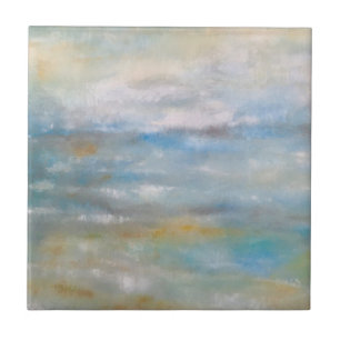 Beach Coastal Theme Abstract Beach Art Ceramic Tile