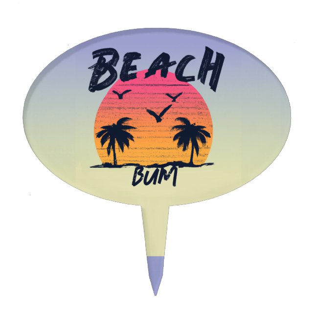 Beach/coastal/tropical/Hawaiian Cake Topper (Front)