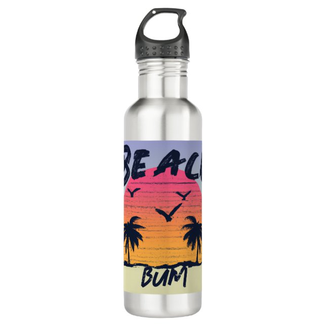 Beach/coastal/tropical/Hawaiian Stainless Steel Water Bottle (Front)