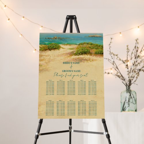 Beach Coastal Wedding Destination Seating Chart Foam Board