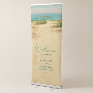 Beach Coastal Wedding Destination Welcome Retractable Banner