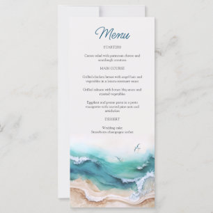 Beach Coastal Wedding Menu