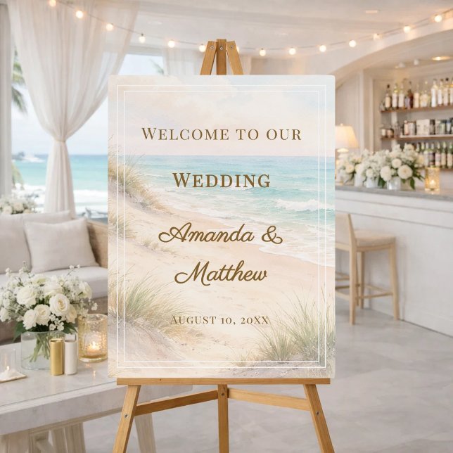 Beach coastal wedding welcome foam board (Creator Uploaded)