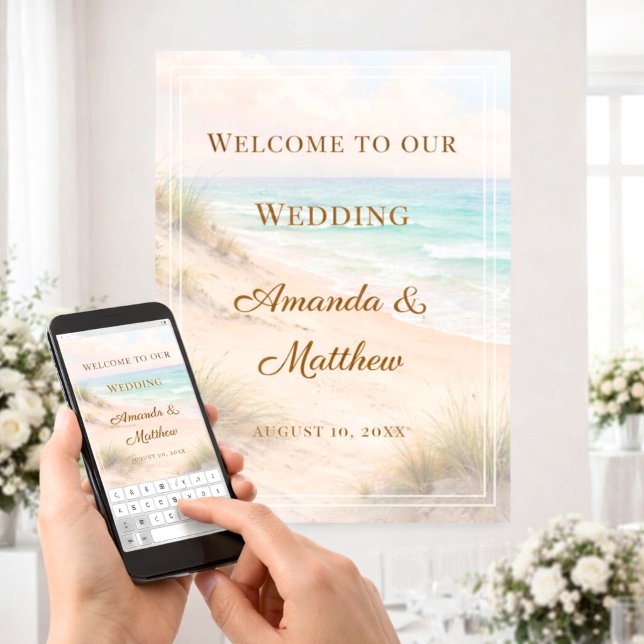 Beach coastal wedding welcome poster (Creator Uploaded)