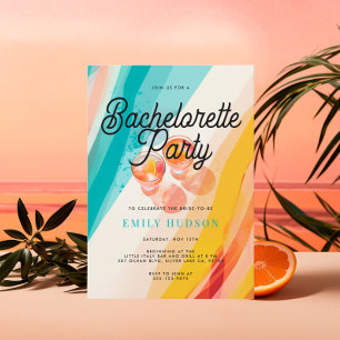 Beach & Cocktail Bachelorette Party Invitation