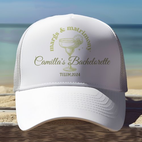 Beach Cocktail Margarita Bachelorette Trucker Hat