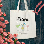 Beach Cocktails Bachelorette Bridesmaid Name Tote Bag<br><div class="desc">Fill this lovely bag with the accessories your girls need for your bachelorette or wedding weekend!</div>