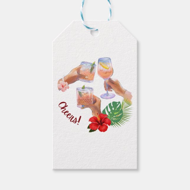 Beach Cocktails Party  Gift Tags (Front)