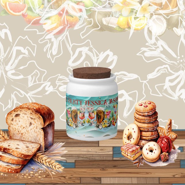 Beach Cocktails Tropical Fruits Bachelorette Party Candy Jar (Beach Cocktails Tropical Fruits Bachelorette Party Candy Jar)