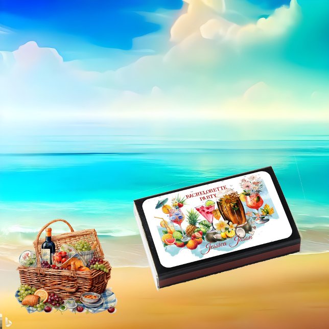 Beach Cocktails Tropical Fruits Bachelorette Party Matchboxes (Beach Cocktails Tropical Fruits Bachelorette Party Matchboxes)