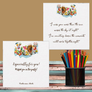 Beach Cocktails Tropical Fruits Party Missing You Note Card