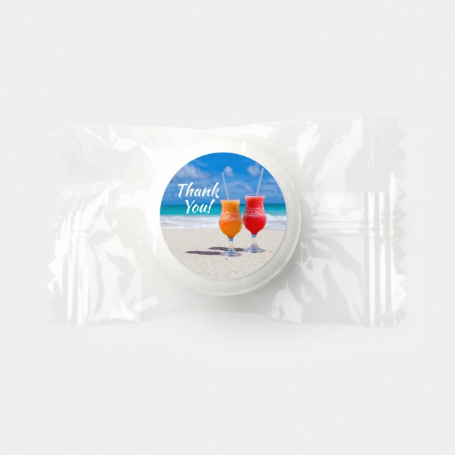 Beach Cocktails Tropical Seaside Wedding Thank You Life Saver® Mints (Front)