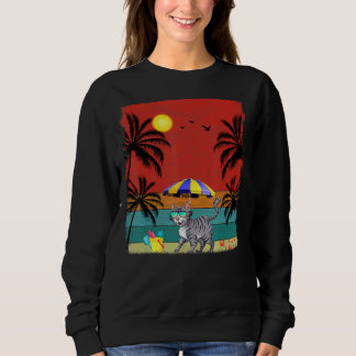Beach Coconut Tree Retro Graphic Bobcats  Summer Sweatshirt