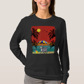 Beach Coconut Tree Retro Graphic Bobcats  Summer T-Shirt