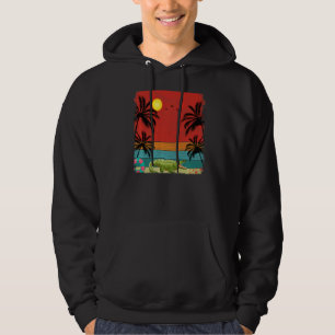 Beach Coconut Tree Retro Graphic Crocodiles Summe Hoodie
