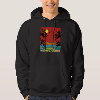 Beach Coconut Tree Retro Graphic Crocodiles  Summe Hoodie