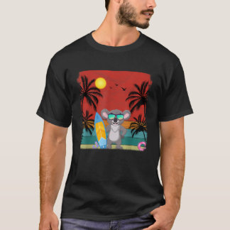 Beach Coconut Tree Retro Graphic Koala Lover Summe T-Shirt