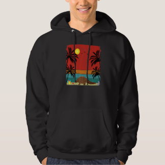 Beach Coconut Tree Retro Graphic Pangolins  Summer Hoodie