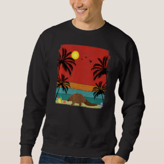 Beach Coconut Tree Retro Graphic Pangolins  Summer Sweatshirt