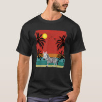 Beach Coconut Tree Retro Graphic Zebra  Summer