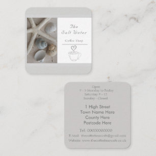 Beach Coffee Shop Square Business Card