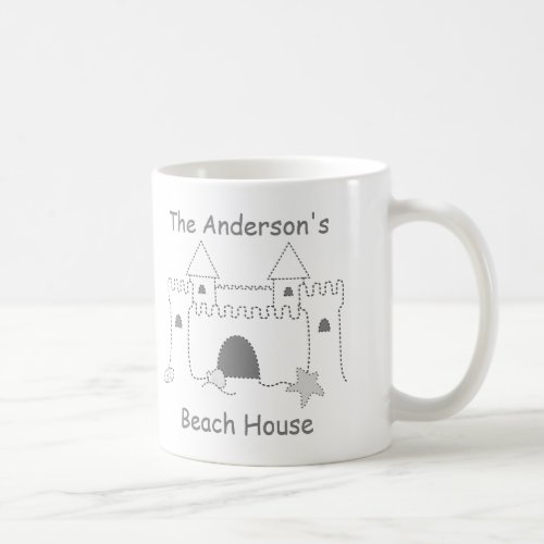 Beach Collection Custom Name Sand Castle Coffee Mug