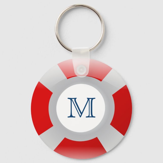 Beach Collection: Lifesaver Monogram Keychain (Front)
