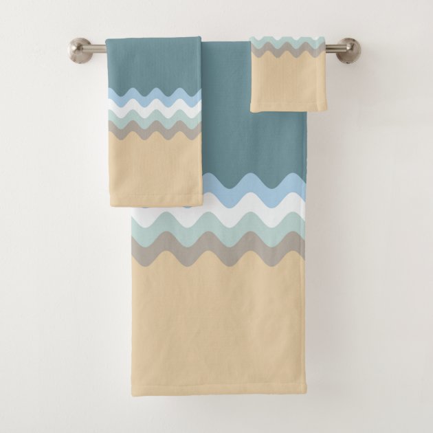 brown and turquoise towels