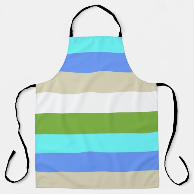Beach Color Stripes of Sint Maarten  Apron (Front)