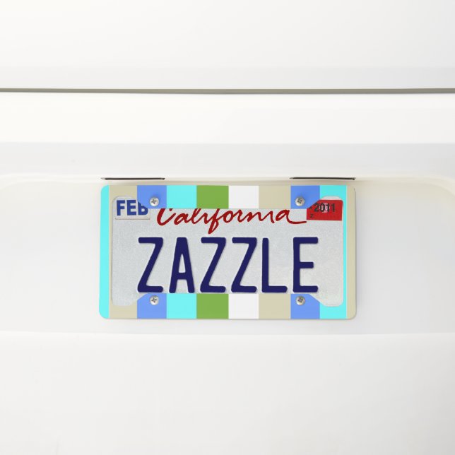 Beach Color Stripes of Sint Maarten License Plate Frame (On Car)