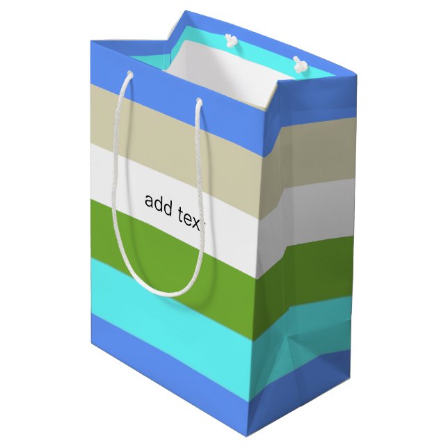 Beach Color Stripes of Sint Maarten  Medium Gift Bag (Back Angled)