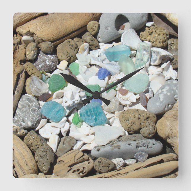 Beach Combers Clocks Rock Hounds Sea Glass gifts (Front)