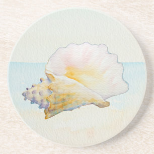 Beach Conch Shell Nautical Ocean Coaster