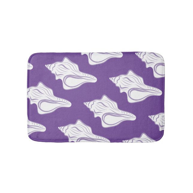 Beach Conch Shell Pattern Bathroom Mat (Front)